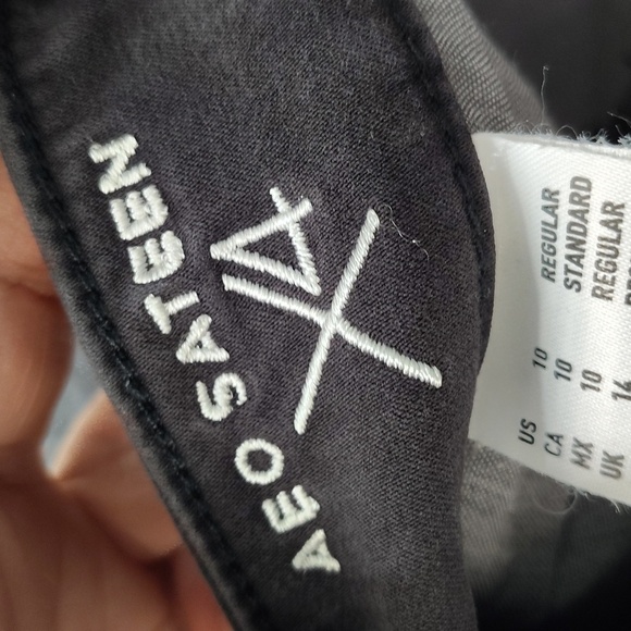 American Eagle Outfitters women's faded black denim jeans size 10 jeggings 360° - Picture 5 of 10